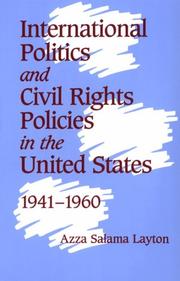Cover of: International politics and civil rights policies in the United States, 1941-1960