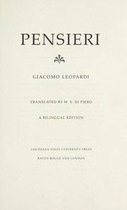 Cover of: Pensieri