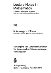 Cover of: Konvergenz von Differenzverfahren für lineare und nichtlineare Anfangswertaufgaben