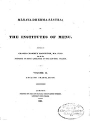 Cover of: Mānavadharmaśāstra