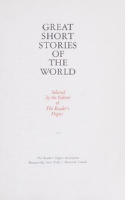 Cover of: Great Short Stories of the World