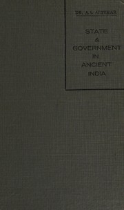 Cover of: State and government in ancient India