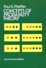 Cover of: Concepts of probability theory