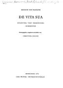 Cover of: De vita sua: Einleitung, Text, Übersetzung, Kommentar