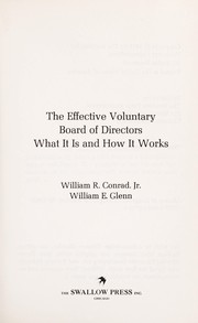 Cover of: The effective voluntary board of directors