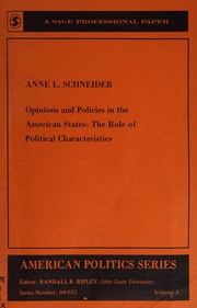 Cover of: Opinions and policies in the American States