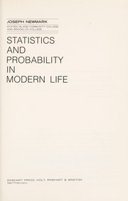 Cover of: Statistics and probability in modern life