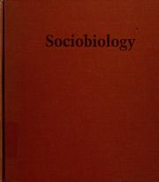 Cover of: Sociobiology