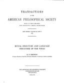 Cover of: Ritual structure and language structure of the Todas