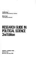 Cover of: Research guide in political science