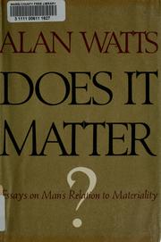 Cover of: Does It Matter?