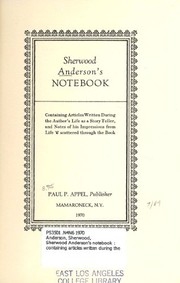 Cover of Sherwood Anderson's notebook