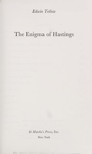 Cover of: The enigma of Hastings