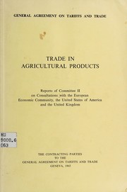 Cover of: Trade in agricultural products