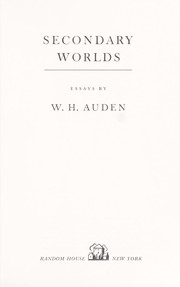 Cover of: Secondary worlds