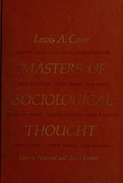 Cover of: Masters of sociological thought