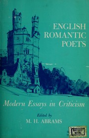 Cover of: English romantic poets