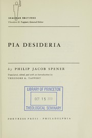 Cover of: Pia desideria