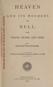 Cover of: De coelo et ejus mirabilibus: from things heard and seen