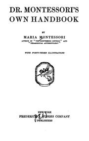 Cover of: Dr. Montessori's own handbook