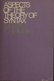 Cover of: Aspects of the Theory of Syntax