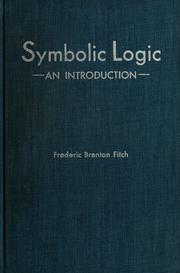 Cover of: Symbolic logic