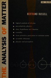 Cover of: The Analysis of Matter