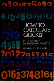 Cover of: How to calculate quickly