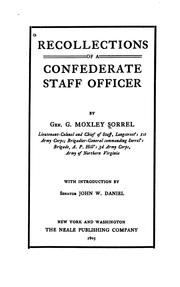 Cover of: Recollections of a Confederate staff officer