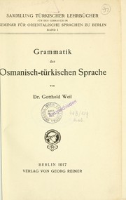 Cover of: Grammatik der Osmanisch-türkischen Sprache