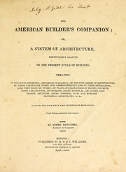 Cover of: The American builder's companion