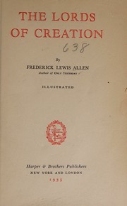 Cover of: The lords of creation