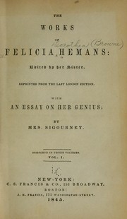 Cover of: The works of Felicia Hemans
