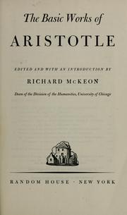 Cover of: The basic works of Aristotle