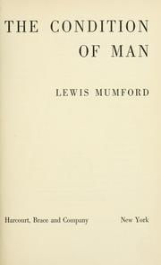 Cover of: The condition of man