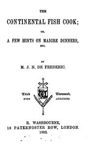 Cover of: The continental fish cook