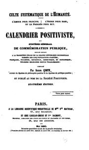 Cover of: Calendrier positiviste
