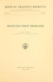 Cover of: Selected shop problems
