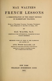 Cover of: Max Walter's French lessons