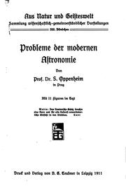 Cover of: Probleme der modernen astronomie