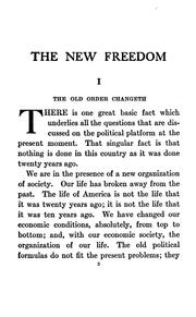 Cover of: The New Freedom: a call for the emancipation of the generous energies of a people.