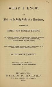Cover of: What I know