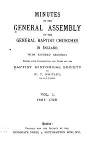 Cover of: Minutes of the General Assembly of the General Baptist churches in England