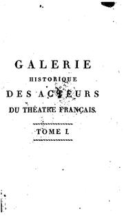 Cover image for Galerie Historique Des Acteurs Du Théâtre Français