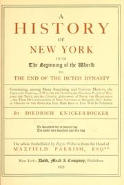 Cover of: A history of New York, from the beginning of the world to the end of the Dutch dynasty