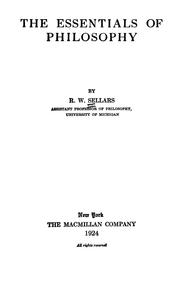 Cover of: The essentials of philosophy