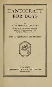 Cover of: Handicraft for boys