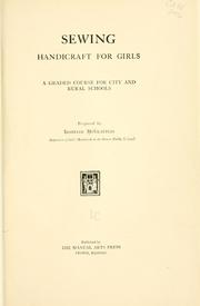 Cover of: Sewing: Handicraft for Girls
