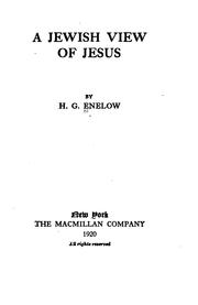 Cover of: A Jewish view of Jesus