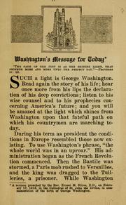 Cover image for Washington's Message for Today